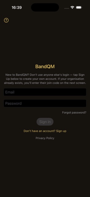 Sign In screen