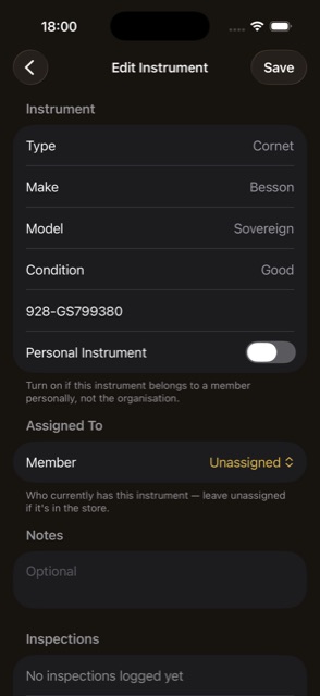 Instrument form