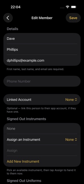 Member form