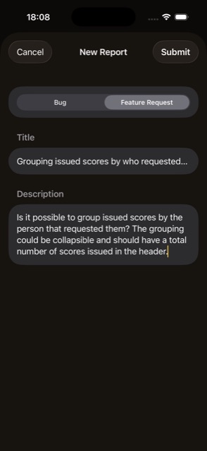 Feedback list with Submit form