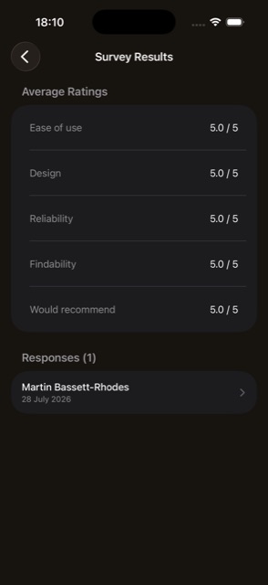 Survey Results screen