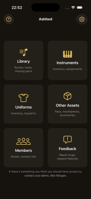 Home screen